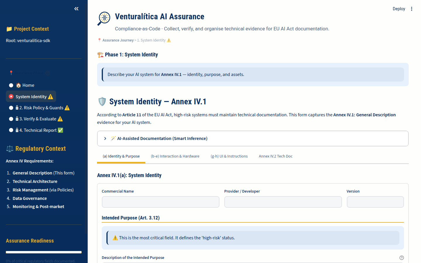 Phase 1 — System Identity Editor